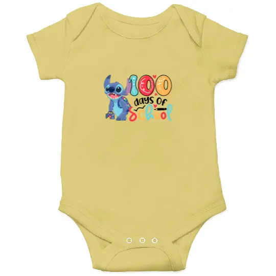 Stitch 100 Days Onesies, Disney Stitch 100 Days of School Onesies, 100 Days Of School Onesies