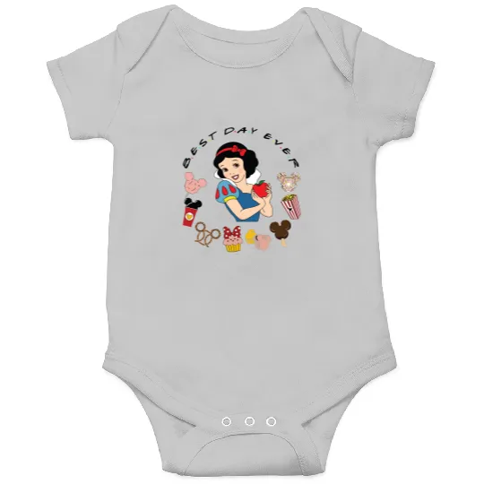 Disney Snow White Onesies, Snow White Disney Snacks Onesies, Disney Best Day Ever Snow White Onesies