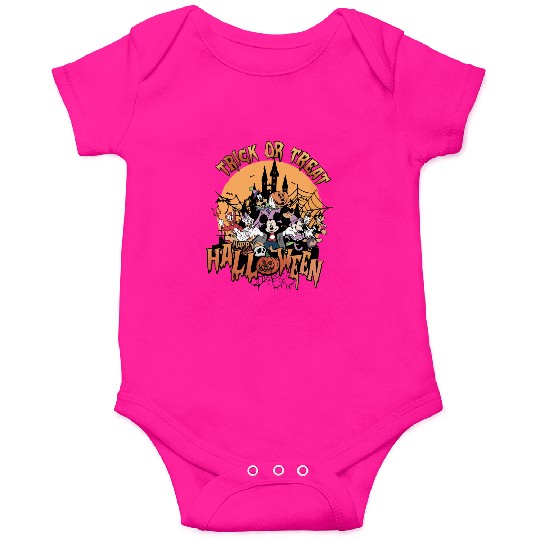 Retro Trick or Treat Disney Halloween Onesies, Vintage Disney and Bella Onesies