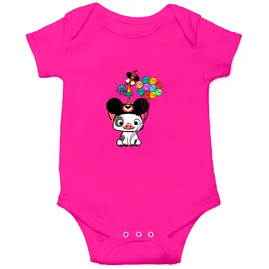 Retro 90s Disney Moana Pua And Hei Hei Vacay Mode Mickey Balloon Onesies