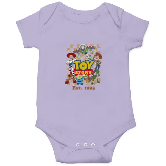 BM Disney Toy Story Est 1995  Onesies, Disney Toy Story Characters Group Onesies, Toy Story Birthday Onesies