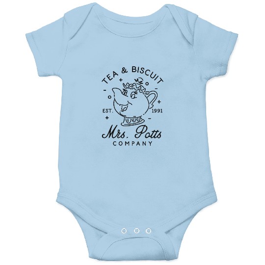 Mrs Potts Tea & Biscuit Company Est 1991 Onesies / Retro Beauty And The Beast Disney Onesies