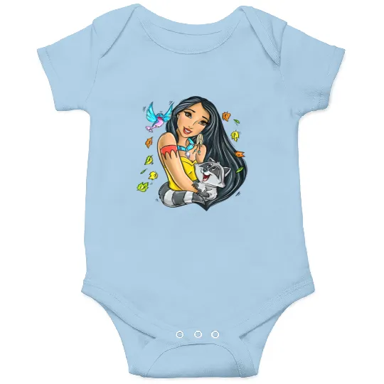 Disney Cute Pocahontas With Meeko And Flit Retro Onesies