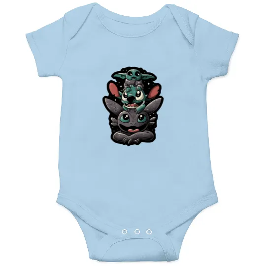 Disney Stitch and Toothless Onesies