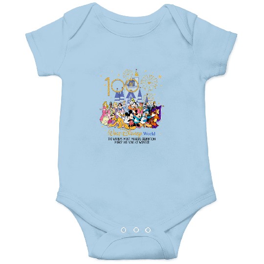 Disney 100th Year Anniversary Onesies, Disney 100 Years of Wonder Onesies