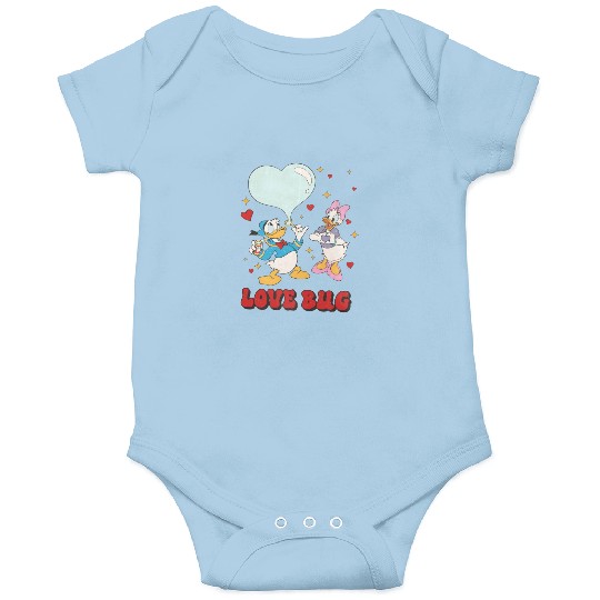 Retro Love Bug Onesies, Donald and Daisy Onesies, Duck Donald Onesies, Disney Valentine Onesies, Valentines Day Onesies, Disney Couple Onesies