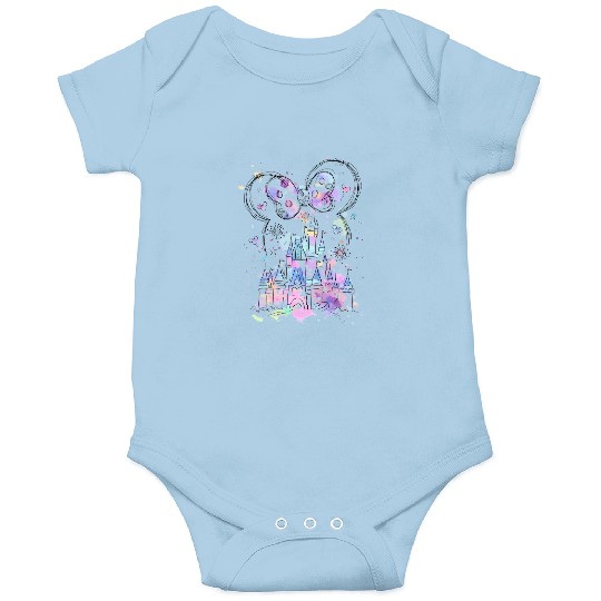 Watercolor Disney castle Onesies, Minnie ears castle Onesies, Magic Kingdom Onesies, Disney world Disneyland Onesies