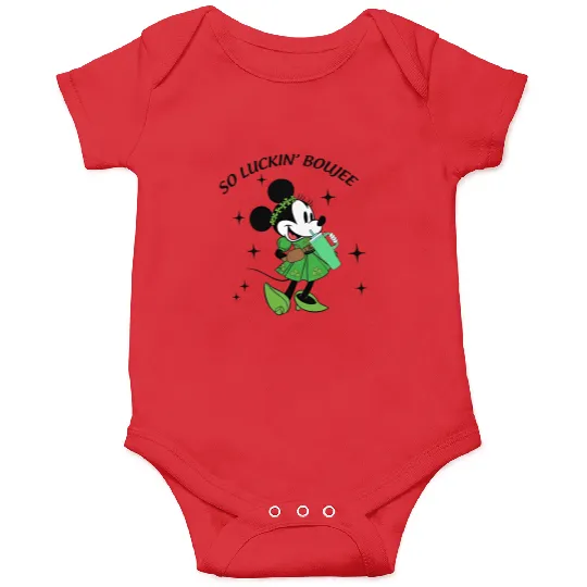 Minnie So Luckin Boujee Onesies, Lucky Minnie, Disney St Patricks Day