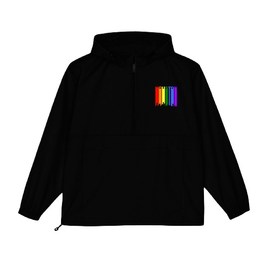 Houston Texas Rainbow Skyline LGBT Gay Pride Packable Anorak Jackets