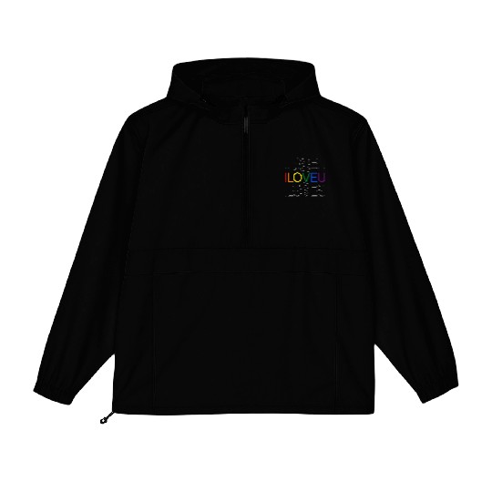 LGBT pride rainbow heart I Love You Packable Anorak Jackets
