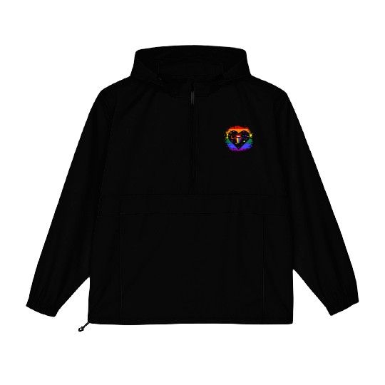 LGBTQ Flag Heart Lesbian Gay Pride Packable Anorak Jackets
