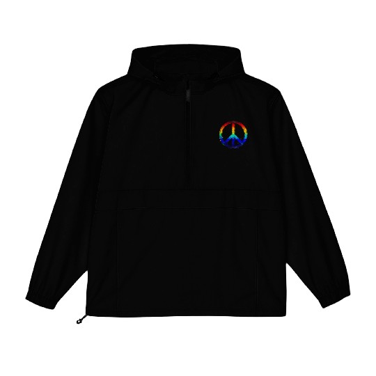 Rainbow Peace Sign LGBT Gay Pride Packable Anorak Jackets