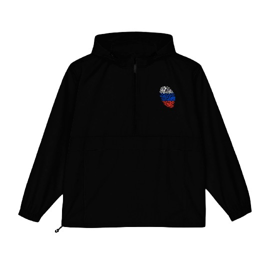 Russian flag fingerprints Packable Anorak Jackets