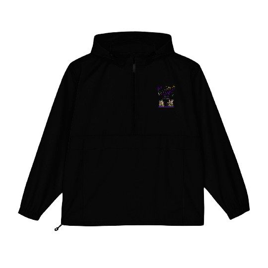 Mardi gras purple and gold cat- teddy bear+sticker Packable Anorak Jackets