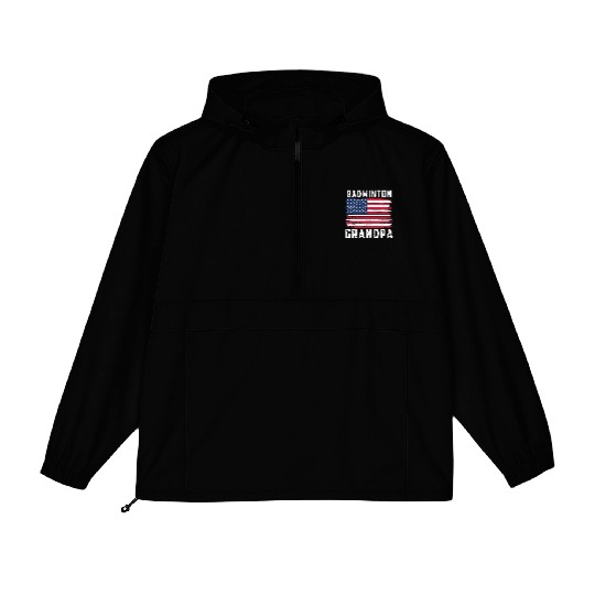 Badminton Grandpa American Flag July Packable Anorak Jackets