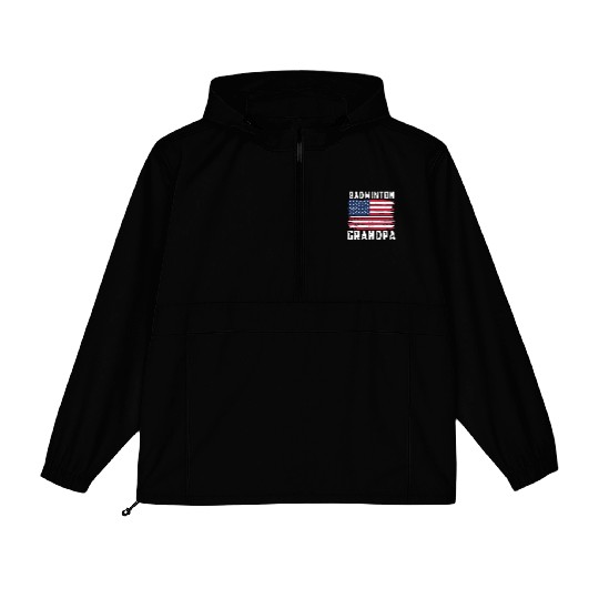 Badminton Grandpa American Flag July Packable Anorak Jackets