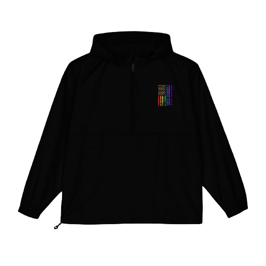 American Flag Rainbow Heart Decor LGBT Pride Month Packable Anorak Jackets