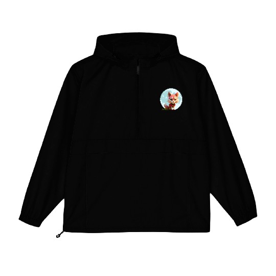 Wolf howling at the moon graphic Packable Anorak Jackets