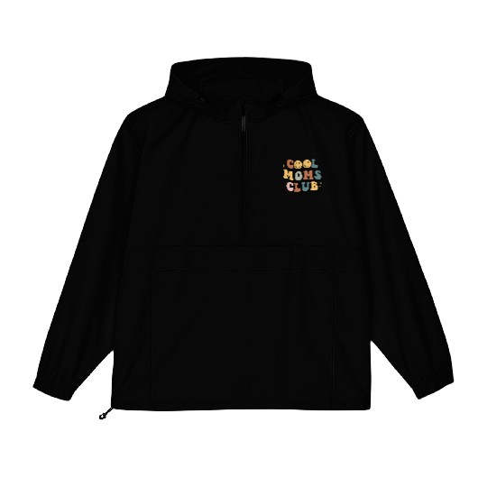 Moms Club On Back Print Packable Anorak Jackets