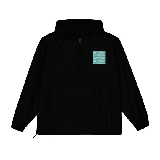 Teal White Minimal Pattern Packable Anorak Jackets