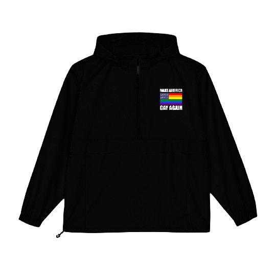 Rainbow LGBTQ American Pride Diversity Flag Packable Anorak Jackets