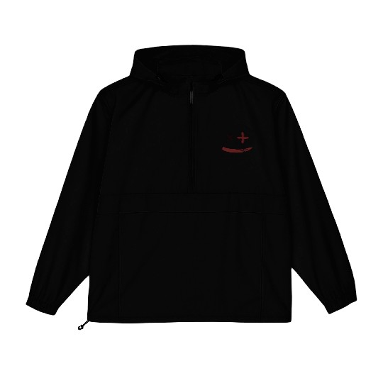 White and Black Smile Confuse Packable Anorak Jackets Template 2