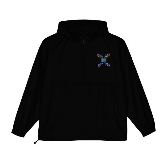 English-W alphabet black font letters Packable Anorak Jackets