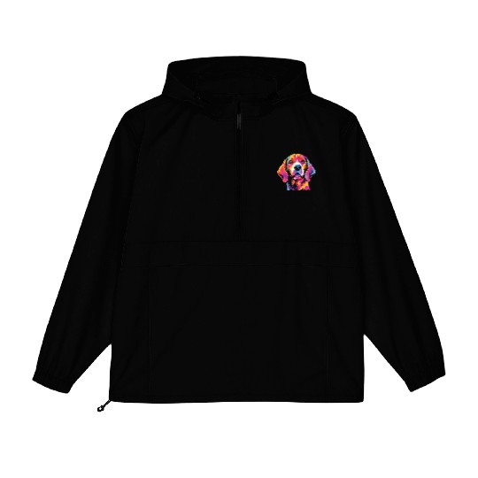 Watercolor Colorful Beagle Harrier Packable Anorak Jackets