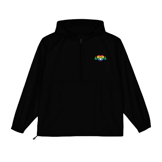 Emoticon Grin Rainbow Heart with Stinkfingers Packable Anorak Jackets
