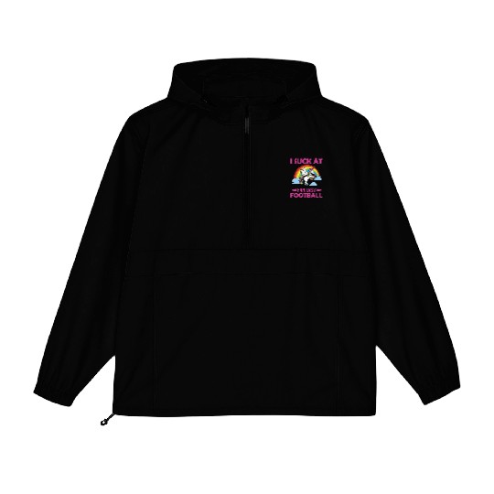 I Suck at Fantasy Football Unicorn Rainbow Packable Anorak Jackets