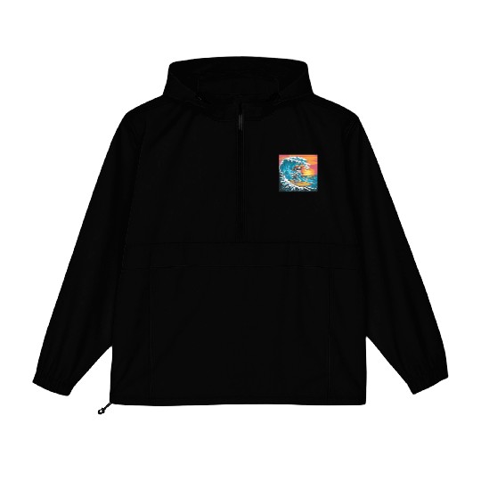 Surfing Skeleton Vibes Surfing Lifestyle Retro Packable Anorak Jackets