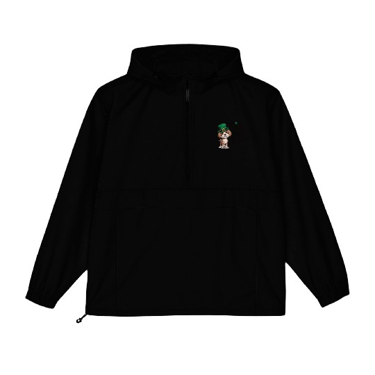 St. Patrick's Day Dog Kiss Me I'm Irish Cute Puppy Packable Anorak Jackets