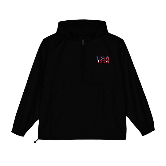 USA Established 1776 Stars Red White Blue Packable Anorak Jackets