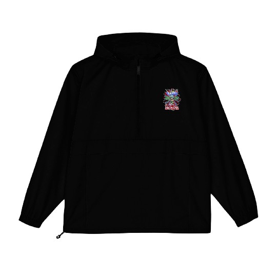 Zombies Eat Brains, But You're Safe! Black Out Packable Anorak Jackets