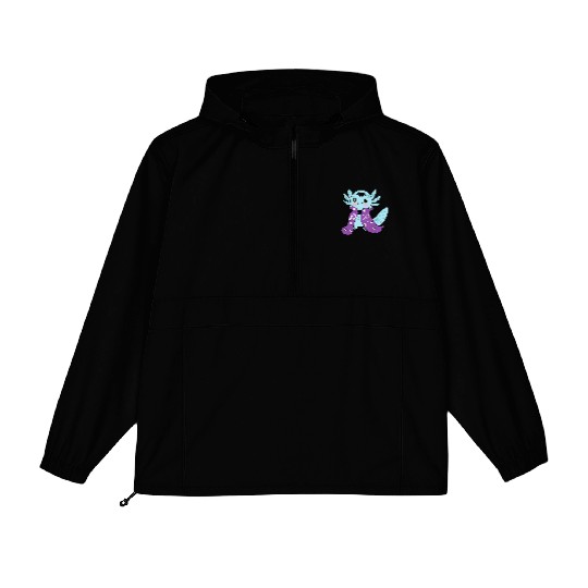 Cute Blue Vampire Axolotl Packable Anorak Jackets