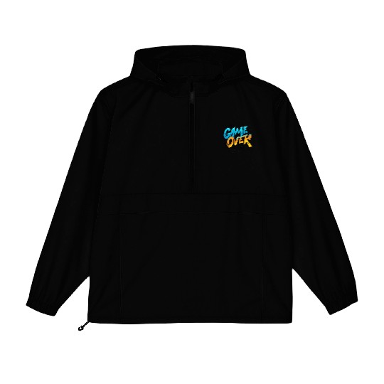 Graffiti Style Game Over Design Packable Anorak Jackets