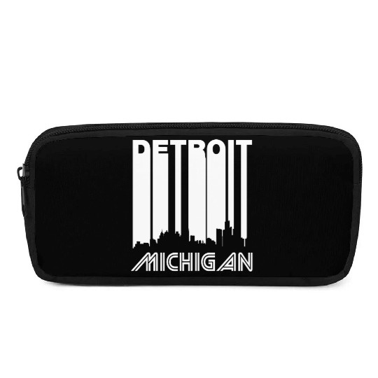 Retro Detroit Skyline Pencil Cases