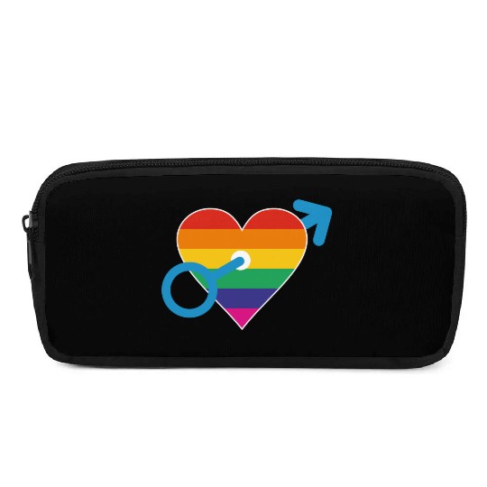 Rainbow heart male Pencil Cases