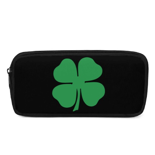 Green 4 Leaf Clover Solid Pencil Cases