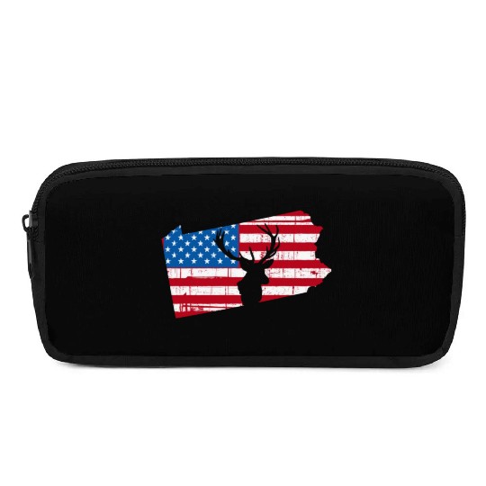 American Flag Pennsylvania Deer Hunting Pencil Cases