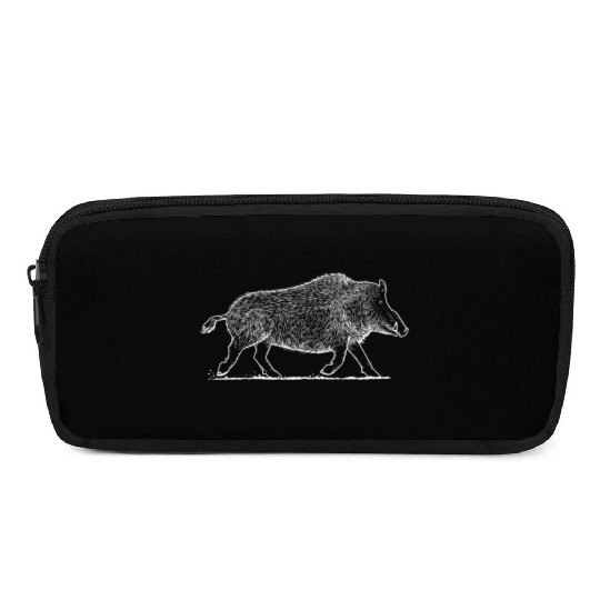 Wild Hog - Vintage Style Boar Graphic Pencil Cases