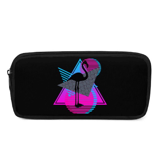 vaporwave aesthetics FLAMINGO 80s retro triangle Pencil Cases