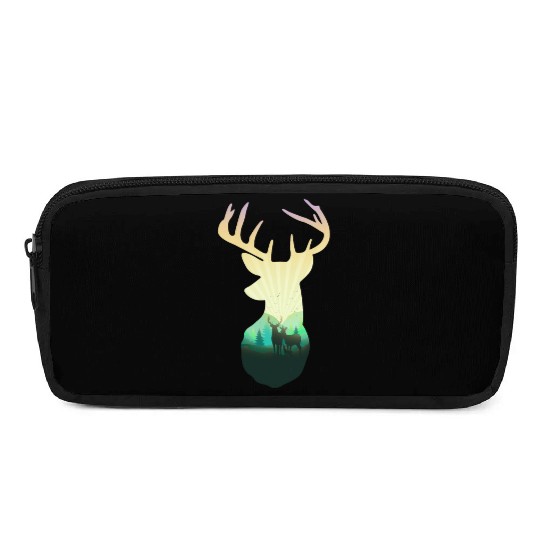 Deer Family In The Forest Unisex Cool Pencil Cases