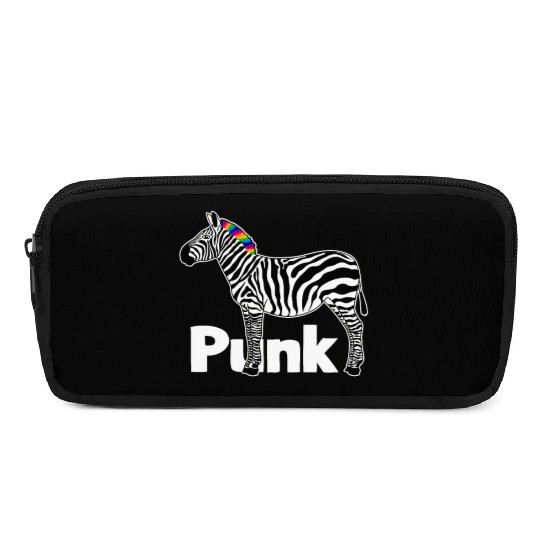 Zebra Punk Rock Music Mohawk Haircut Animal Humor Pencil Cases