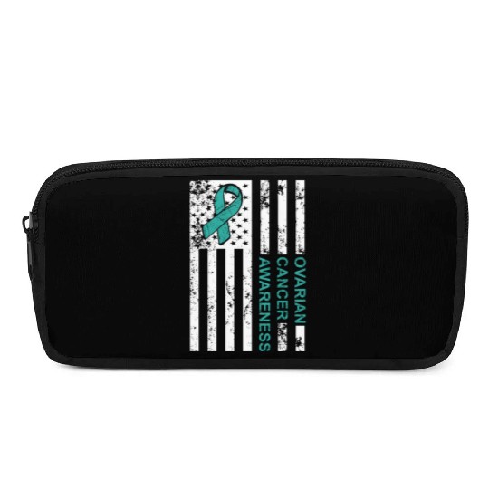 USA Flag Ovarian Cancer Awareness Pencil Cases