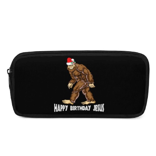 Bigfoot Christmas Pencil Cases Boys Kids Youth Women Men