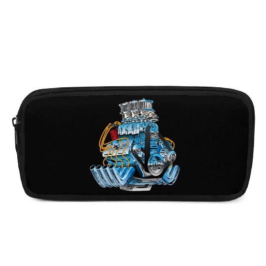 Hot Rod Race Car Dragster Engine Cartoon Pencil Cases