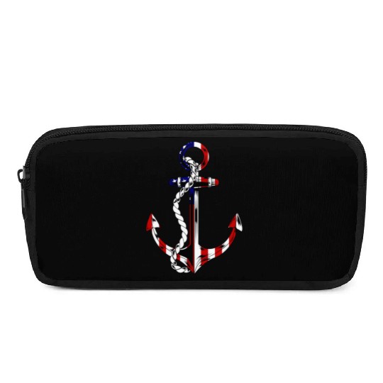 American Flag Anchor Pencil Cases