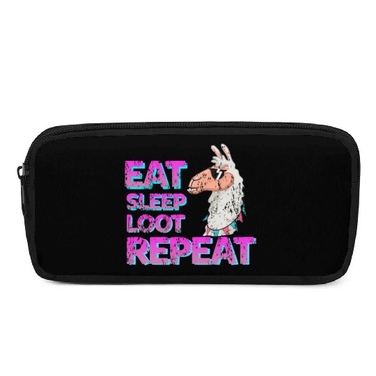 cool Llama eat sleep loot Pencil Cases