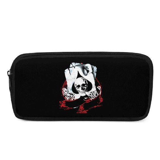 Scorched Ace Of Spades Poker Dice Skull Pencil Cases
